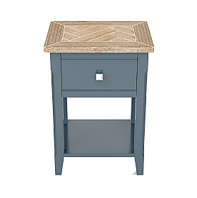 Signature Blue Solid Wood Side Table