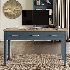 Signature Blue Solid Wood Classic Home Office Desk