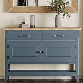 Signature Blue Solid Wood Compact Sideboard