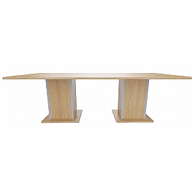 Qube Rectangular Boardroom and Conference Tables with Double Square Base