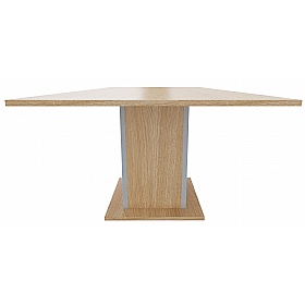 Qube Rectangular Boardroom and Conference Tables with Double Square Base