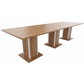 Qube Rectangular Boardroom and Conference Tables with Triple Square Base