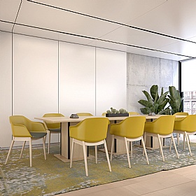 Qube Rectangular Boardroom and Conference Tables with Triple Square Base