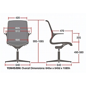 Tempo Bianca Agile Mesh 4 Star Meeting and Breakout Chairs - Meeting Room