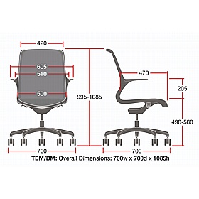 Tempo Nera Agile Mesh Meeting and Breakout Chairs - Office Chairs