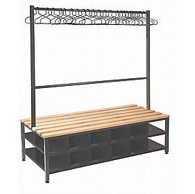 Vault Premium Bench Germ Guard Double Sided Cloakroom Benches
