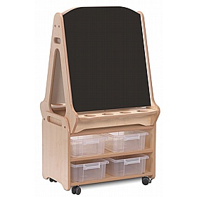 Creativity Zone Mobile Double Sided Easel with Storage Trolley - School Furniture