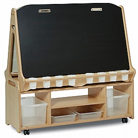 Arts and Design Mobile Double Sided 4 Station Easel with Storage Trolley - School Furniture