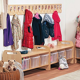 Little Hangers Nursery Wall Mounted Coat Hook and Bench - School Furniture