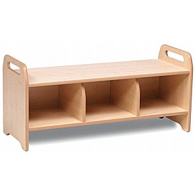 Little Hangers Nursery Wall Mounted Coat Hooks with Storage Cubby and Bench - School Furniture