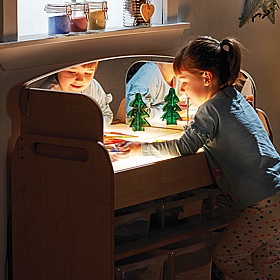 Tidy Tots Nursery Mobile Light Box Trolleys with Mirror Surround - School Furniture