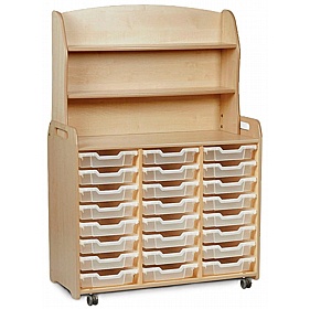 Tidy Tots Nursery Tall Triple Column Welsh Dresser with Tray Storage - School Furniture