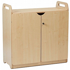 Tidy Tots Nursery Lockable Storage Cupboard with Display and Mirror Back