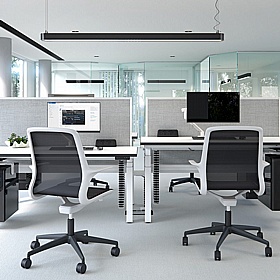 Progress Plus Electric Height Adjustable 2 Person Rectangular Back to Back Desks - Office Desks
