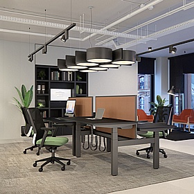 Progress Plus Electric Height Adjustable 2 Person Rectangular Back to Back Desks - Office Desks