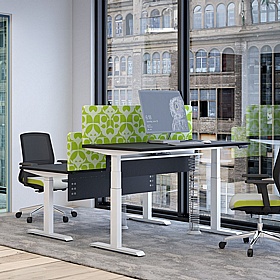 Progress Plus Electric Height Adjustable 2 Person Rectangular Back to Back Desks - Office Desks