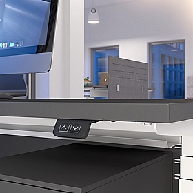 Progress Plus Electric Height Adjustable 2 Person Shallow Rectangular Back to Back Desks - Office Desks