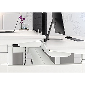 Progress Plus Electric Height Adjustable 2 Person Shallow Rectangular Back to Back Desks - Office Desks