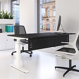 Progress Plus Electric Height Adjustable Shallow Rectangular Office Desks - Office Desks