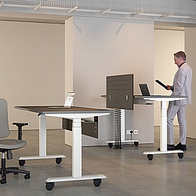 Progress Plus Electric Height Adjustable Mobile Rectangular Office Desks