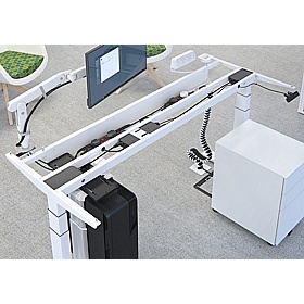 Progress Plus Electric Height Adjustable Mobile Shallow Rectangular Office Desks - Office Desks