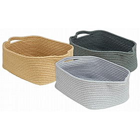 Millhouse Shallow Rope Storage Baskets - Pack of 6