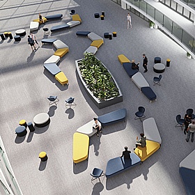 Polka Modular Reception and Breakout Benches - Reception Area