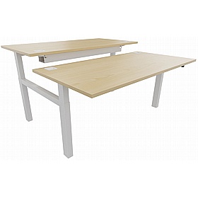 Progress Lite Crank Height Adjustable 2 Person Rectangular Back to Back Desks - Office Desks