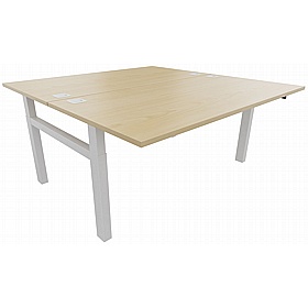 Progress Lite Crank Height Adjustable 2 Person Rectangular Back to Back Desks - Office Desks