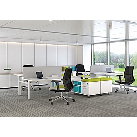 Progress Lite Crank Height Adjustable 2 Person Rectangular Back to Back Desks - Office Desks