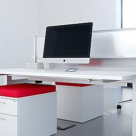 Progress Lite Crank Height Adjustable 2 Person Rectangular Back to Back Desks - Office Desks