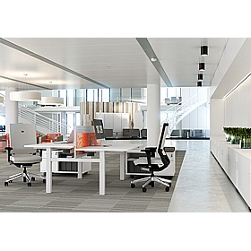 Progress Lite Crank Height Adjustable 2 Person Rectangular Back to Back Desks - Office Desks