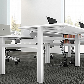 Progress Lite Crank Height Adjustable 2 Person Rectangular Back to Back Desks - Office Desks