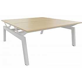 Linnea Elevate 2 Person Rectangular Back to Back Sliding Top Bench Desks - Office Desks