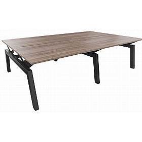 Linnea Elevate 4 Person Rectangular Back to Back Sliding Top Bench Desks - Office Desks