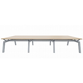Linnea Elevate 6 Person Rectangular Back to Back Sliding Top Bench Desks - Office Desks