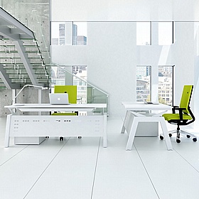 Linnea Elevate Rectangular Starter Sliding Top Bench Desks - Office Desks