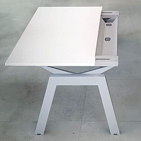 Linnea Elevate Rectangular Starter Sliding Top Bench Desks - Office Desks