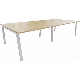 Linnea 4 Person A-Frame Rectangular Back to Back Sliding Top Bench Desks