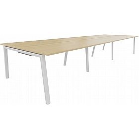Linnea 6 Person A-Frame Rectangular Back to Back Sliding Top Bench Desks