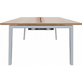 Linnea 2 Person Shallow A-Frame Rectangular Back to Back Sliding Top Bench Desks - Office Desks