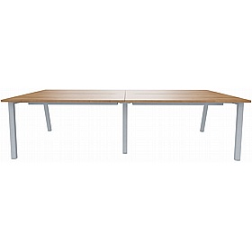 Linnea 4 Person Shallow A-Frame Rectangular Back to Back Sliding Top Bench Desks - Office Desks