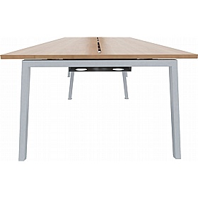 Linnea 4 Person Shallow A-Frame Rectangular Back to Back Sliding Top Bench Desks - Office Desks
