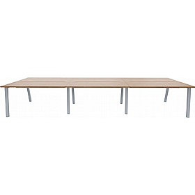 Linnea 6 Person Shallow A-Frame Rectangular Back to Back Sliding Top Bench Desks - Office Desks