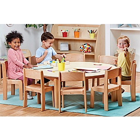 Teeny Tots Medium Circular Table and Stacking Chair Sets - School Furniture
