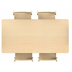 Teeny Tots Small Rectangular Table and Stacking Chair Set - School Furniture