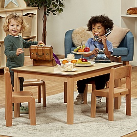 Teeny Tots Small Rectangular Table and Stacking Chair Set - School Furniture