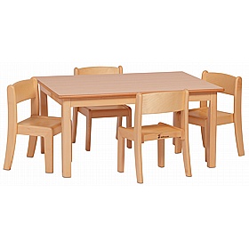 Teeny Tots Small Rectangular Table and Stacking Chair Set