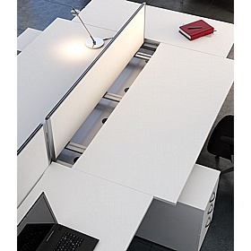 Linnea 4 Person Shallow A-Frame Rectangular Back to Back Sliding Top Bench Desks - Office Desks