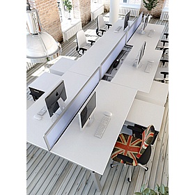 Linnea 6 Person A-Frame Rectangular Back to Back Sliding Top Bench Desks - Office Desks